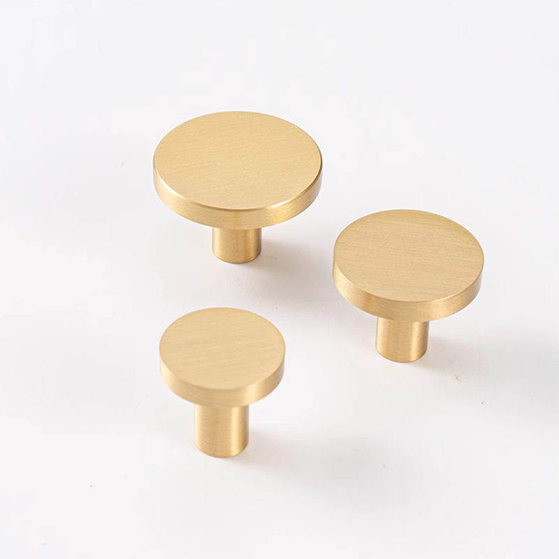 Furniture Joint Hardware - Round Brass Kitchen Cabinet Drawer Knobs