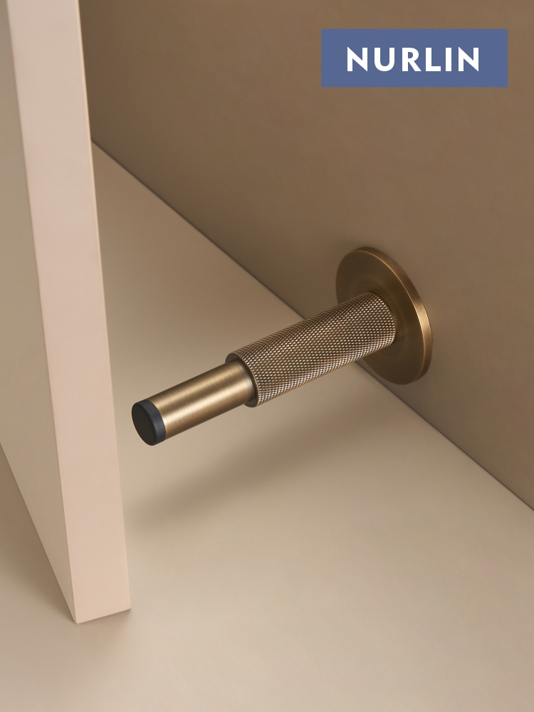 Door Stopper Heavy - Nurlin Brass Knurled Door Stop Bathroom