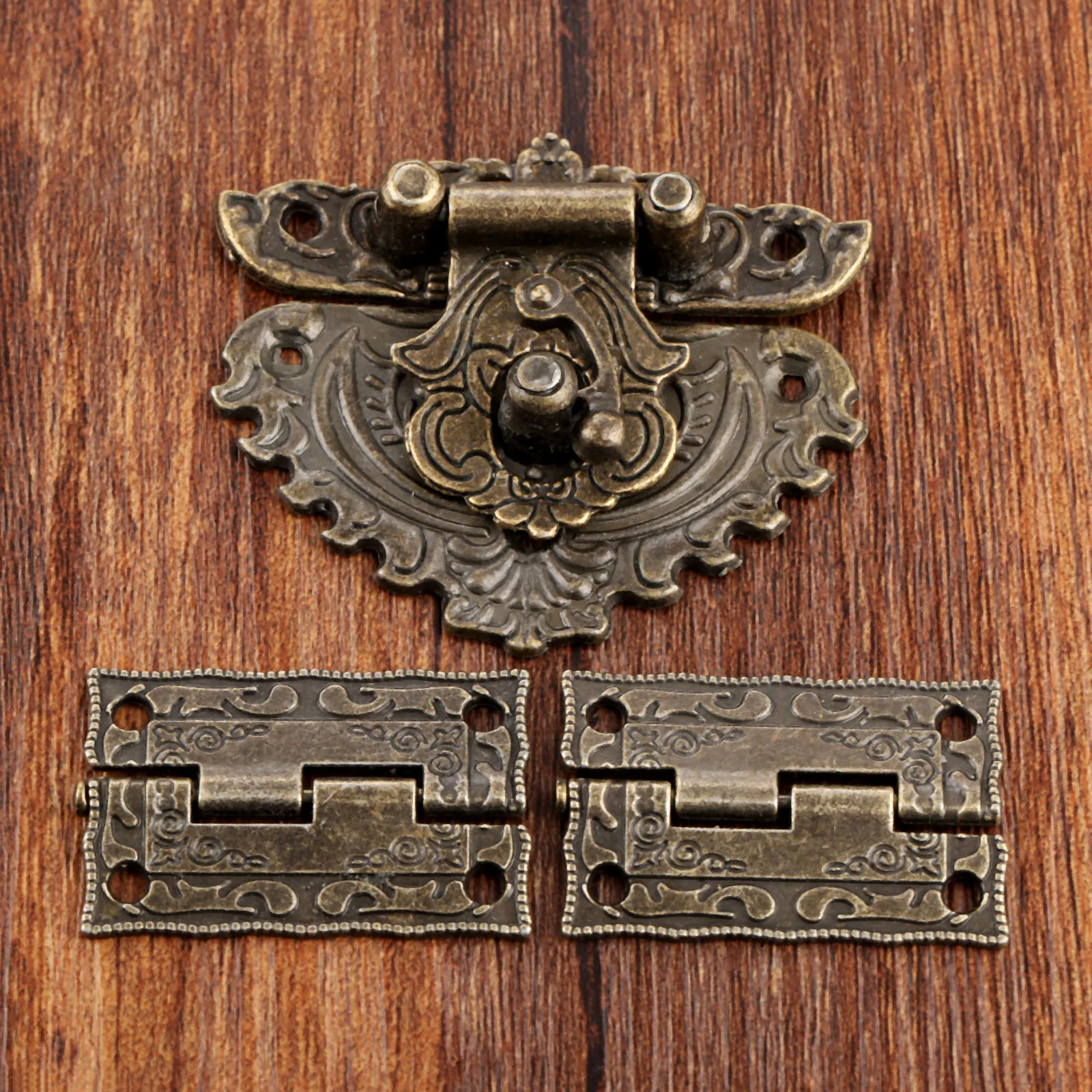 Furniture Hardware Latch - 3pcs/set Antique Bronze Padlock Wood Box