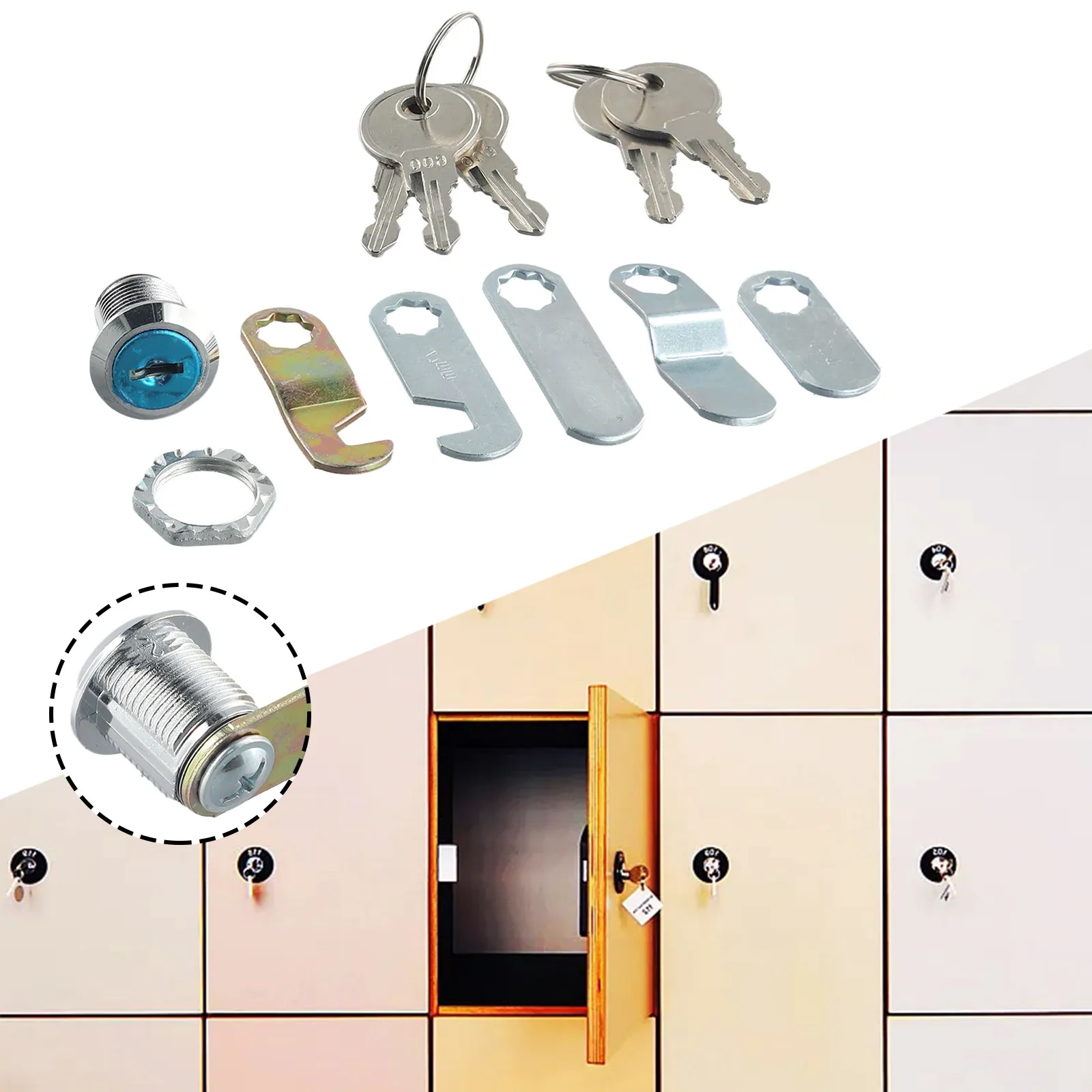 16/30mm Cam Lock Set Door Cabi - Furniture Hardware Cam Lock ulasan dan harga