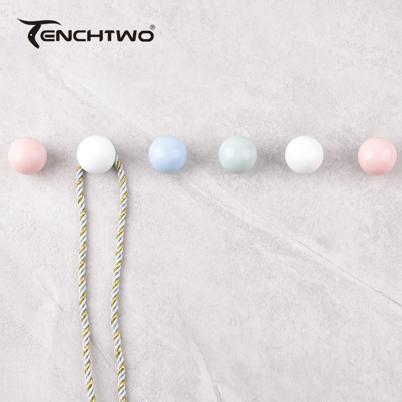 Round Ceramic Hook Clothes Han - Furniture Joint Hardware ulasan dan harga