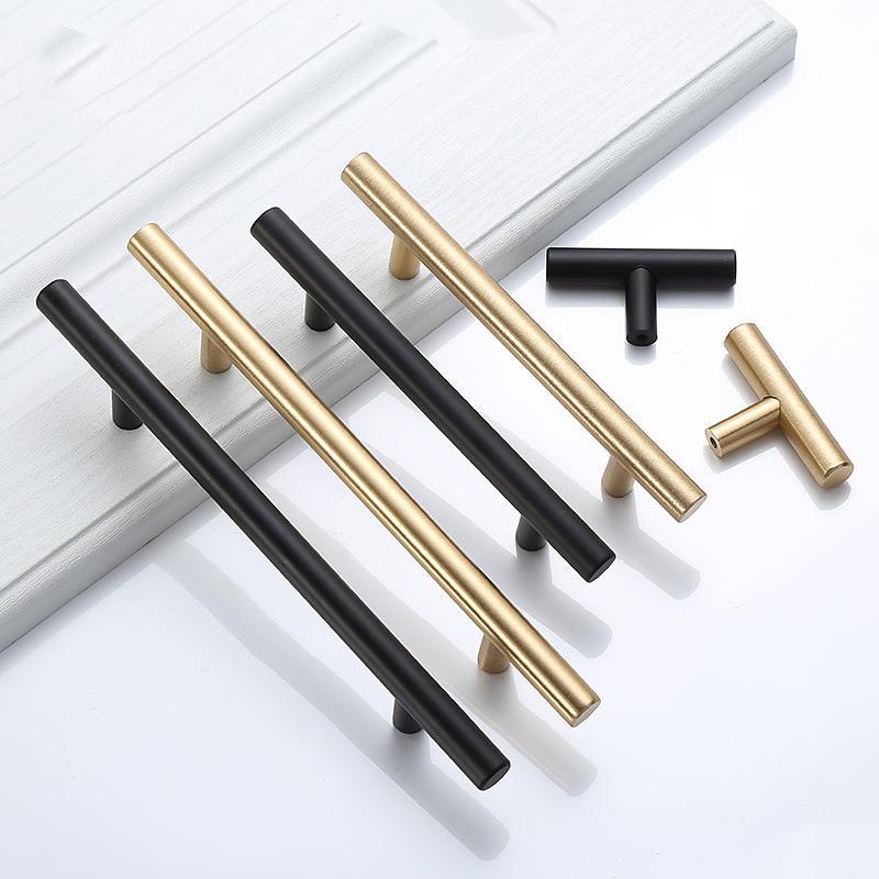 Modern Gold Brushed Straight C - Furniture Hardware Gold ulasan dan harga