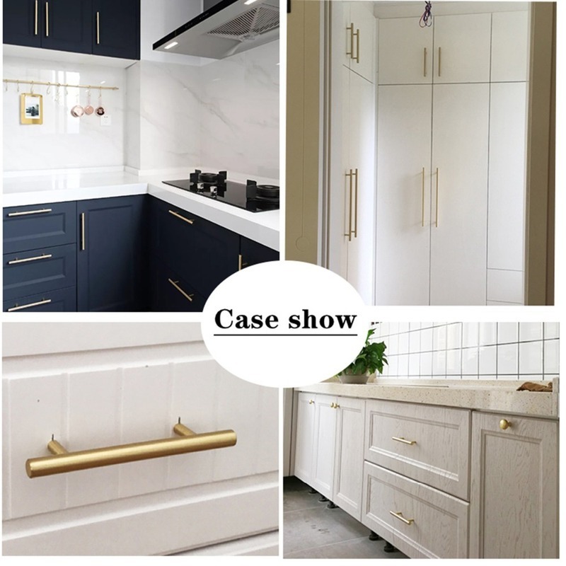Modern Gold Brushed Straight C - Furniture Hardware Gold ulasan dan harga