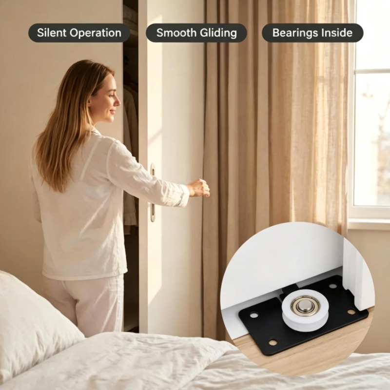 Silent Sliding Door Roller Nyl - Furniture Hardware Supplies ulasan dan harga
