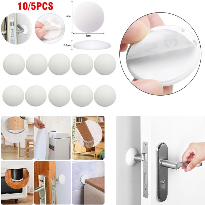 10pcs White Soft Silicone Wall - Door Stopper Heavy ulasan dan harga