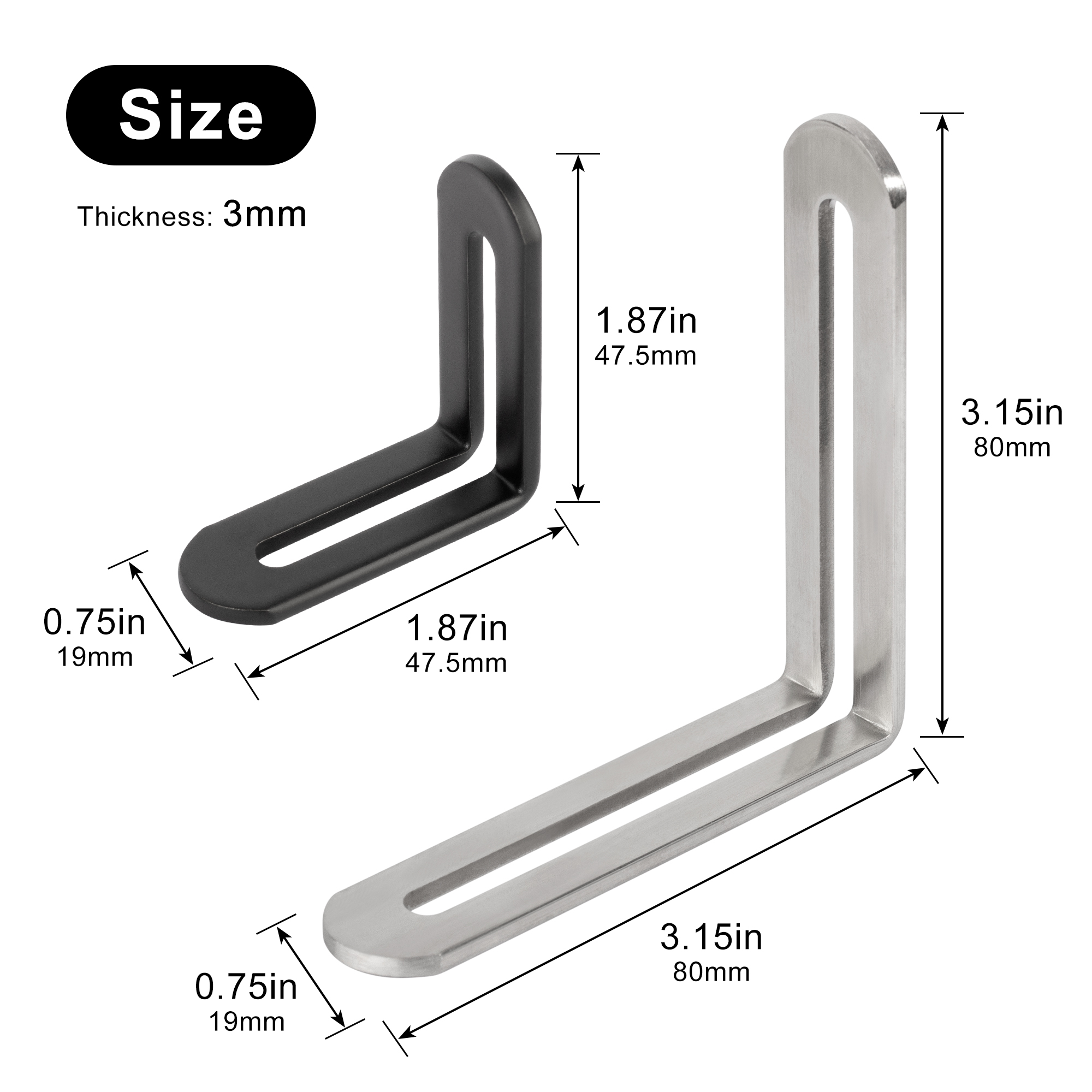2pcs Corner Brackets Stainless - Furniture Hardware Connectors ulasan dan harga