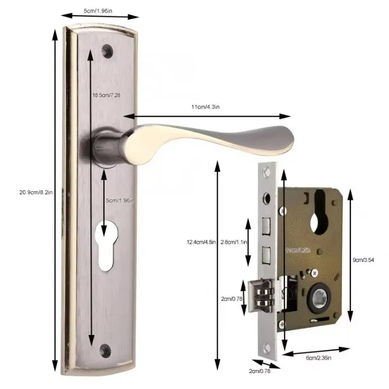 Gold Door Handle Lock Silent H - Furniture Hardware Gold ulasan dan harga