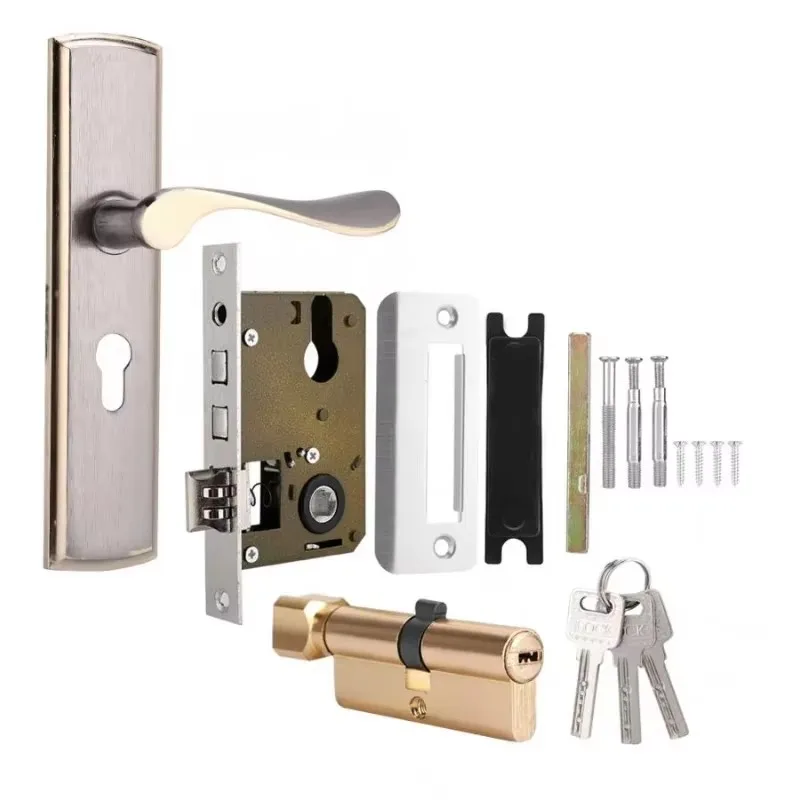 Gold Door Handle Lock Silent H - Furniture Hardware Gold ulasan dan harga