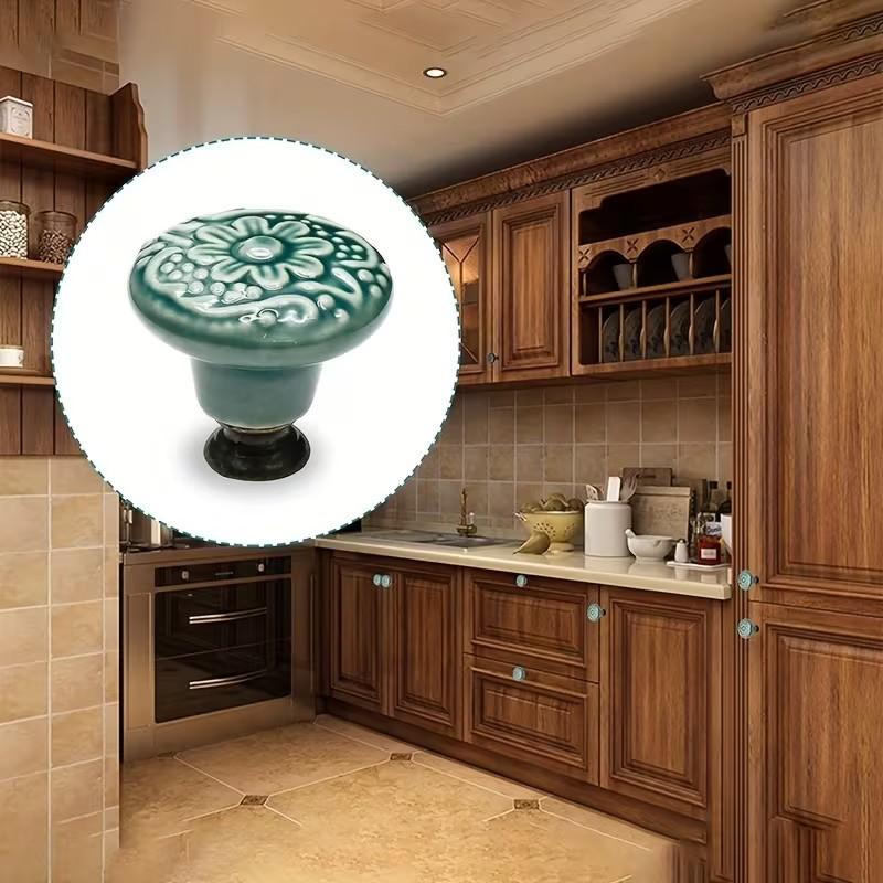 12pcs Ceramic Cabinet Knobs, F - Furniture Joint Hardware ulasan dan harga