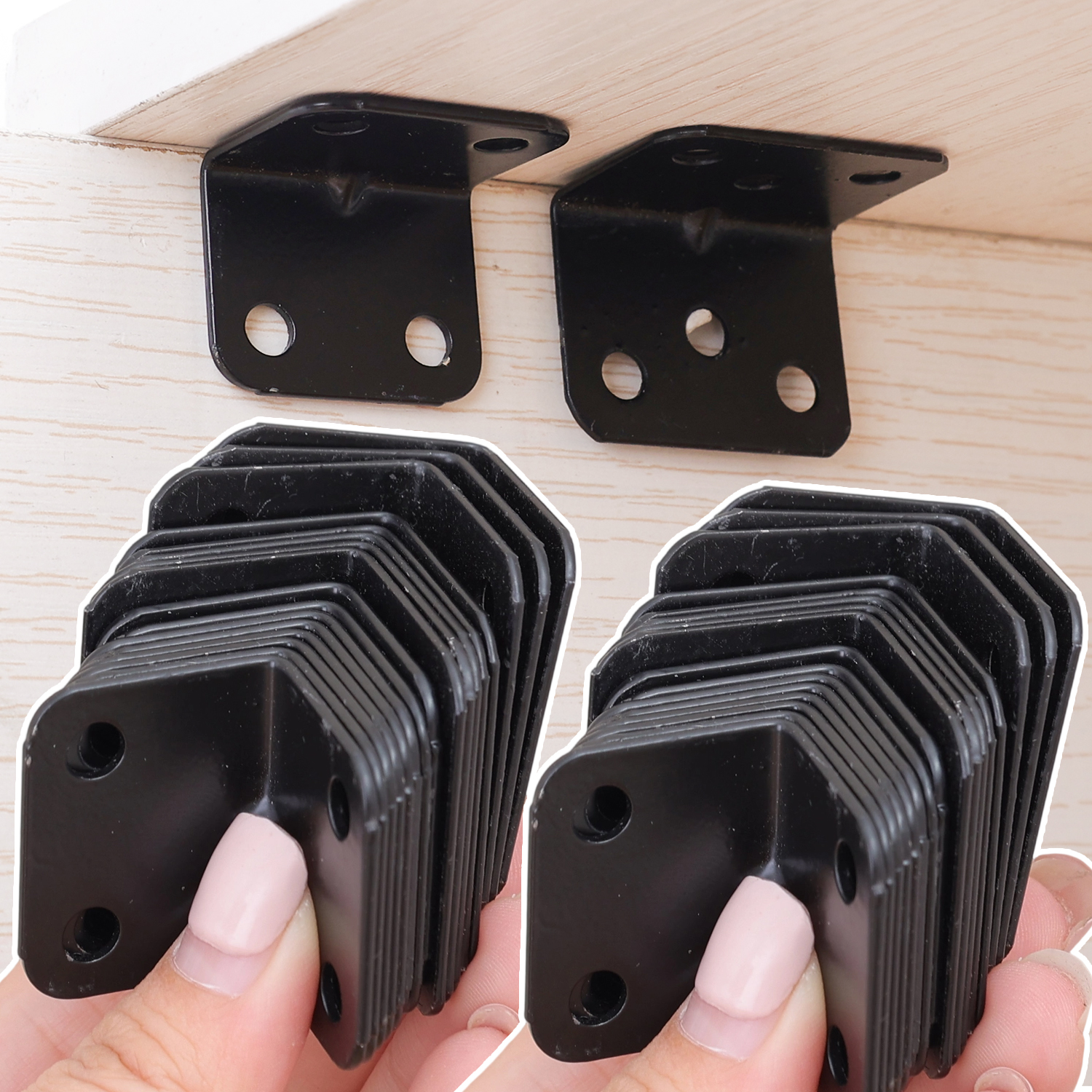 10/30pcs Black L-shaped Right  - Furniture Hardware Connectors ulasan dan harga