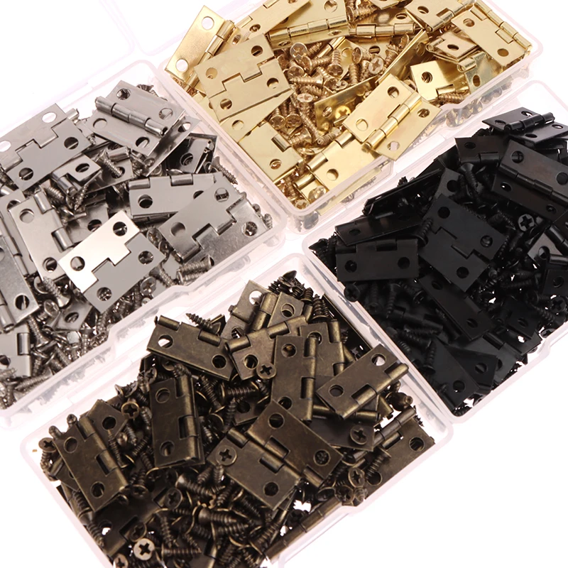 50pcs/box Hinges + 200 Screws  - Furniture Hardware Gold ulasan dan harga