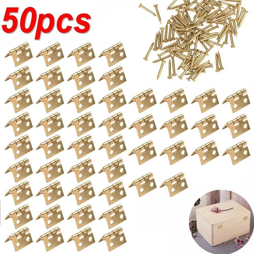 50pcs Mini Hinge For Small Cra - Furniture Hardware Gold ulasan dan harga