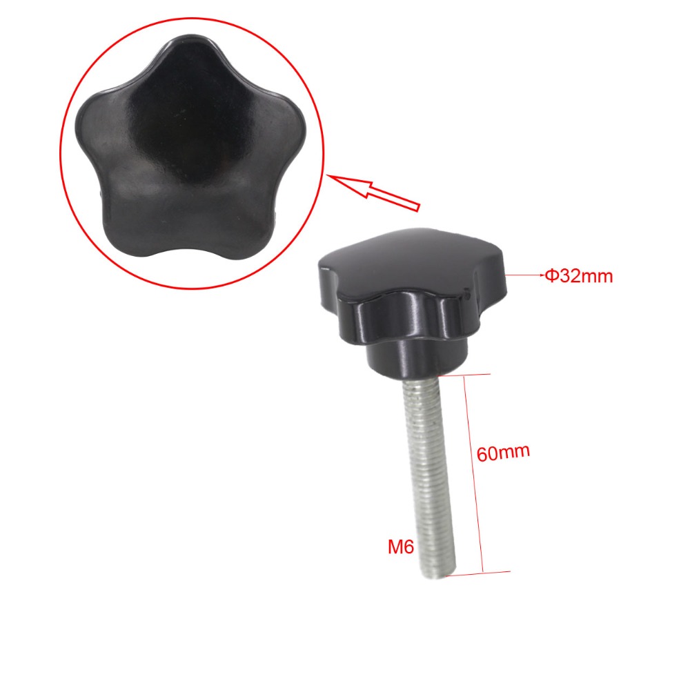 5pcs M6 x 60mm Thread  Star Kn - Furniture Screw Type ulasan dan harga